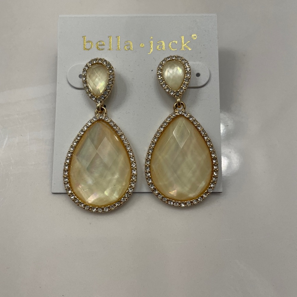 NWOT Bella Jack Crystal Halo Double Drop Earrings